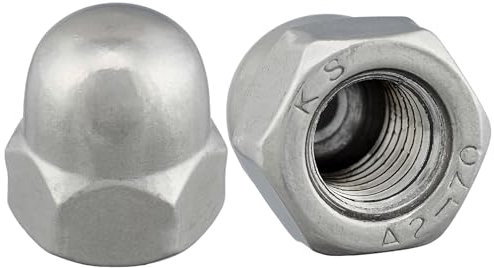 Dado cieco a calotta, conforme alla norma DIN 1587, in acciaio inox A2 V2A, profilo esagonale (25 pezzi, M3)