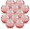 QSDGFH Lot de 12 bougeoirs votifs ronds en verre rose pour aromathérapie romantique, pour fête d'anniversaire, mariage