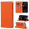 Copmob Case Compatible for iPhone 13 Pro With Card Holder With Strap,Genuine Leather Flip Wallet Case,[3 Slots][Magnetic Closure][RFID-Blocking],Phone Case Cover for iPhone 13 Pro - Orange