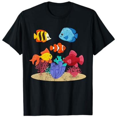 Aquarium Unterwasserwelt Meerestiere Süßes Fisch T-Shirt