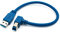 System-S USB 3.0 Kabel 30 cm Typ B Stecker zu Typ A Stecker Winkel in Blau