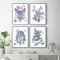 WHXT Leinwand Malerei Arzt Medizinische Anatomie Gehirn Herz Lunge Aquarell Kunstdrucke Klinik Wanddekoration Medizin Poster Dekor-30x50cmx4 Rahmenlos