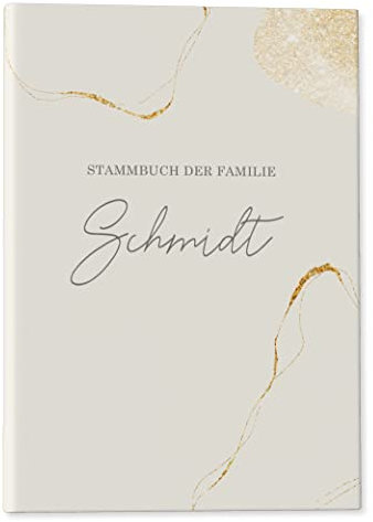 DeinWeddingshop Stammbuch der Familie - Familienstammbuch Hochzeit Standesamt - Lovebirds - Hardcover (16x21cm, PERSONALISIERT)