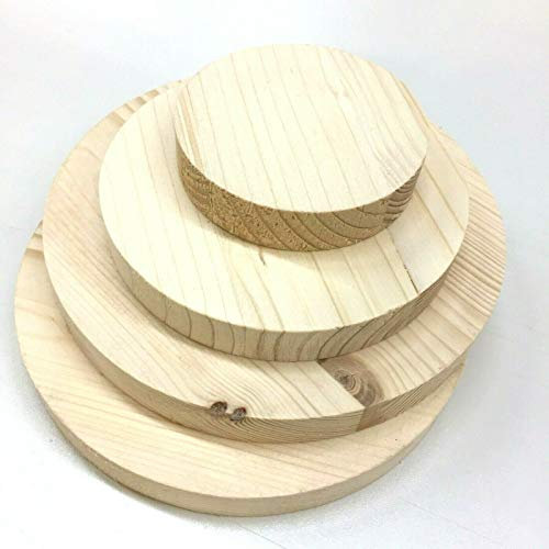 Fichte Runde Holzscheibe Leimholz Holz Rund Scheibe Tischplatte Rundholz Scheiben Kreis Basteln (Stärke/Dicke 28mm, Ø 100mm)
