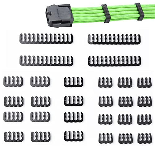 a-r Kabelkamm-Organisationsset | 3 Größen Computer-Kabelmanagementkamm Passend für 3,0 bis 3,6 mm PC-Stromkabel | PC-Kabelkamm-Clip-Organisierungskit mit 24 Stück D/a
