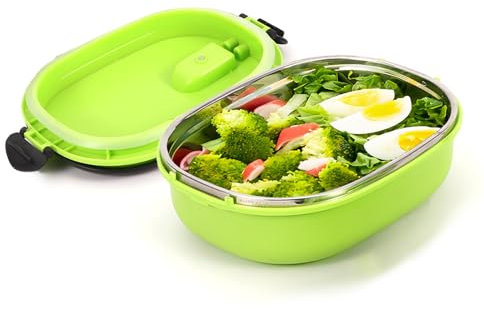 Porta Pranzo in Acciaio Inossidabile,Bento Box Termico,lunch box,Porta Pranzo,Contenitore per Alimenti Isolanti,Contenitore per Pranzo Portatile per Picnic all'aperto(1 Layer)