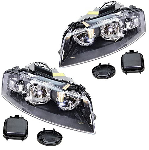 ATEC Germany 2x Hauptscheinwerfer vorne links + rechts H7 Frontscheinwerfer mit Stellmotor für Leuchtweiteregulierung, Kompatibel mit A udi A3 (8P1), A3 Sportback (8PA)