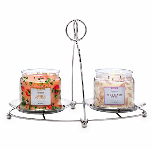 PartyLite Mix & Mingle Doppel-Kerzenhalter (Silber)