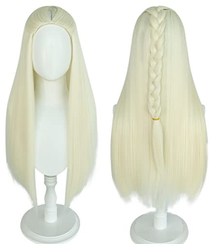 Anime Rhaenyra Targaryen Cosplay Perücke Lange Blonde Frauen Gerade Maschine Gemacht für Halloween Party