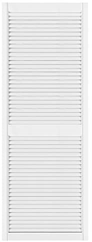 DecoMeister Puerta de Celosia Tipo Persiana Blanca con Marco de Madera Maciza de Pino Frente de Mueble Imprimado con Lamas Listones Abiertos de Dimensiones 594x1700 mm Producto Individual