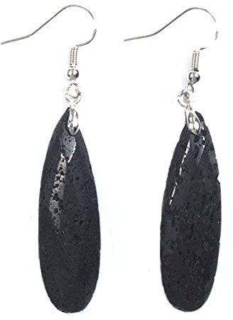 Damen Creolen Ohrringe, Damenohrringe Hängen Lavastein Anhänger Ohrring Mode Chakra Reiki Energie Facettierte Tropfen Ohrringe Für Damen Mädchen Charm Schmuck