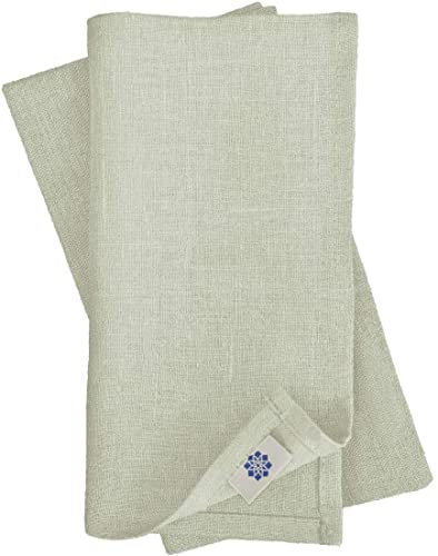 Linen & Cotton Hochwertige 4 x Stoffservietten/Servietten Stoff/Leinenservietten Hygge - 100% Leinen, Hellgrau (45 x 45cm) für Feiern Home Küche Esstisch Dekoration Abendessen Cafe Restaurant
