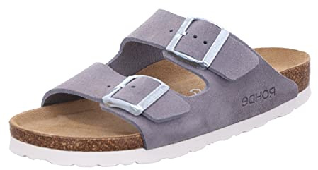 Rohde ALBA Damen, Frauen, Pantoletten, Slipper,Slides,Sandalen,Sommerschuhe,Freizeitschuhe,Slides,Slip-ons,Backless Slipper,Basalt,41 EU