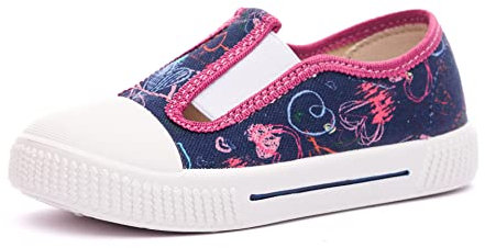 Nordan New 910550 Bequeme und rutschfeste Kinderschuhe aus Textil für Spaziergänge, Kindergarten und Zuhause (28) dunkelblau 2499