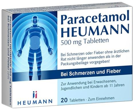 Paracetamol HEUMANN 500 mg Tabletten bei Schmerzen und Fieber 20 stk