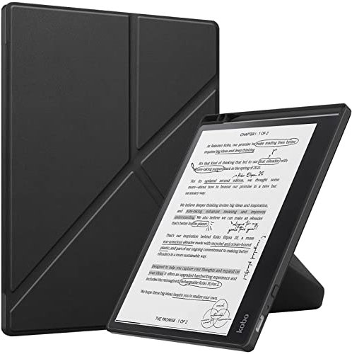 DWaybox Coque pour Kobo Elipsa 2E 10,3 sorti en 2023, coque arrière mate en TPU souple, coque de protection intelligente avec fermeture magnétique et fonction support, noir
