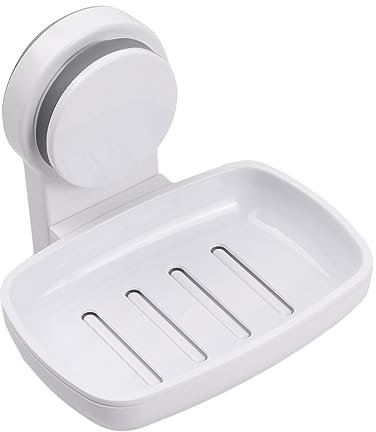 Volumoon Seifenschale, Badseifenhalter, Seifenhalter Spender, Seifenschale Dusche, Seifenhalter ohne Bohren, Seifenhalter Wandmontage, Abnehmbar Seifenkorb für Badezimmer Küche (Weiß)