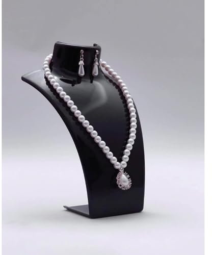 HealthyMoov Verkaufsständer Mannequin Schmuckständer für Halsketten Anhänger Ohrringe Design Büste Kunststoff leicht (schwarz)