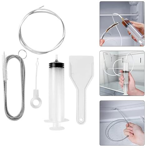 Refrigerator Drain Hole Cleaning Tool Kit Refrigerator Brush Fridge Drain Hole Remover Dredge Deicing Tool Pipe Frozen Ice Scraper Reusable Cleaning 5-piece Set
