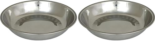 Cao Assiette de camping en acier inoxydable avec rebord, diamètre 19 cm (Lot de 2)