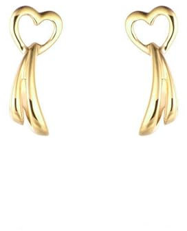 AMDXD Gelbgold 9 Karat Au375 Ohrstecker Echte Goldschmuck, Hohl Herz Ohrstecker, 9K Gold Ohrstecker Damen