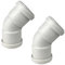 Duraplast UK Push Fit Waste Obtuse Bend 45 Degree has Strong & Durable - PVC Obtuse Waste Pipe Connector 40mm DS is made of Plastic with Ceramic Finish -White (Pack of 2)