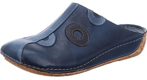 Gemini Damen Pantolette Leder Clog Sabot 336062-02, Größe:41 EU, Farbe:Blau