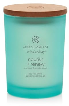 Chesapeake Bay Candle Mind & Body Duftkerze im Glas, mittelgroß, nährend und erneuern, Kokosnuss und Sandelholz