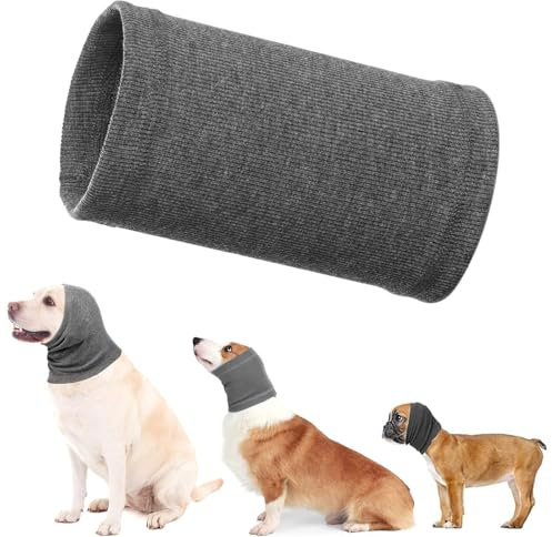 TAIHOBO Cache-Oreilles pour Chien, Tour de CouTour de Cou et d'oreilles pour Chien Anti-Bruit, Protection Oreille Chien Élastiques pour Soulagement de L'anxiété à Un Endroit Bruyant (S)