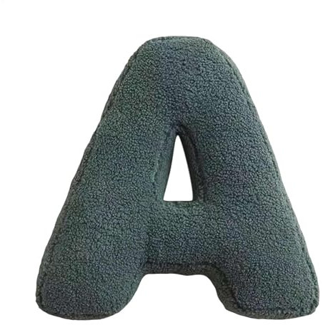 Generisch Buchstabenkissen, Englischen Buchstaben Kissen, Initialen Wurfkissen, 26 Alphabet A to Z dekoratives Plüschkissen für Sofa Couch Auto Schlafzimmer Kinderzimmer Wohnzimmer Deko (38x30 cm)