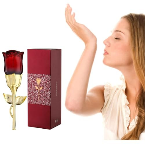 Eau de Cologne Light 50 ml, Eau de Cologne Femme, Parfum De Cologne à La Rose, De Longue Durée Et Améliore La Confiance, Design à La Rose (Rose)
