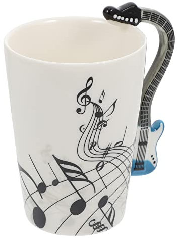 Cabilock 1pièce Tasse Céramique Électrique Guitare Mug à Café Musical Pour Boissons Chaudes Parfait Pour Déjeuner Anniversaire