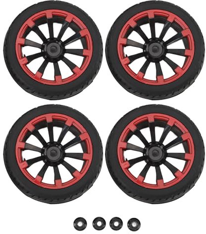 4 Stück 12 Mm Sechskant-RC-Reifen, Off-Road-F-Profil, Rote Ring-Radnabe, Verbesserter Grip, RC-Autoreifen Im Maßstab 1:10 für Axial, HSP,