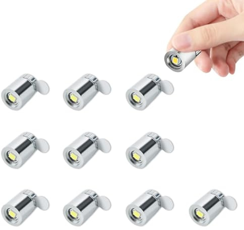 LATRAT 10 Stück Mini weiße LED-Lichter, kleine LED-Leuchten mit Batterien, kleine LED-Leuchten in Miniatur für die Dekoration von Geburtstagsfeiern Bar DIY Puppenhaus, weißes Licht