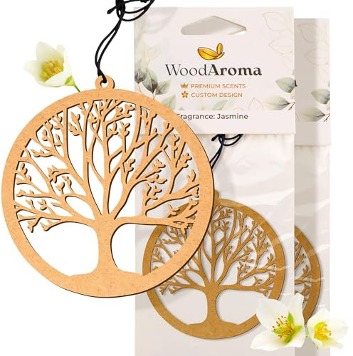 Holz-Lufterfrischer fürs Auto Baum 2 pcs – Natürlicher hängender Luftreiniger – Langanhaltender Duft – Umweltfreundliches & stilvolles Autozubehör – Aromatherapie für Auto, Zuhause