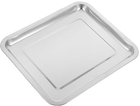 Alipis Teglia per Fornetto in Acciaio Inossidabile Vassoio per Dessert Rettangolare Padella Antiaderente per Cuocere al Forno e Grigliare di Piatto Portatile per Cena e Servire per Intern