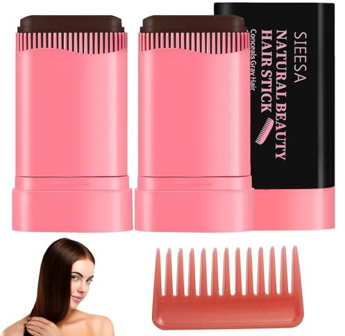 2 Stück Instant-Haarfarbstift Mit Integriertem Kamm, Haarfarbstifte, Grauhaar Abdeckstift, 20 G, Sanfte Formel, Tragbar und Einfach Anzuwenden Geeignet für Männer und Frauen