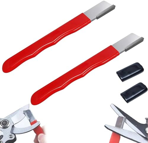 Outdoor Portable Dual-Purpose Whetstone-Multipurpose Garden Tool Blade Sharpener for Knife Gardening Pruner, Loppers, Pruning Shears, Outdoor Tools (Red-2PCS)