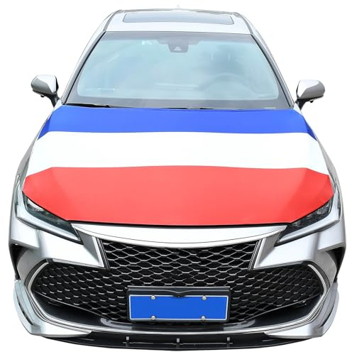 Drapeau français Housse de Voiture - Décoration de Capot de Voiture - 160 x 119,4 cm - Lavable et Durable - Bande élastique Universelle pour Voitures, camions