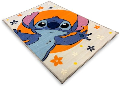 hermet Teppich mit rutschfestem Stitch, für Kinderzimmer, Digitaldruck, Größe 80 x 120 cm, Disney Marvel
