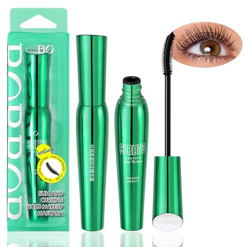 Vegan Wimperntusche Mascara - 8D Wimpernverlängerung für Augen Schminken zur visuellen Verlängerung Natürlicher Wimpern, Nicht Klumpend Wimperntusche mit Silk Fiber, Wasserfest & Schweißfest, 8Ml