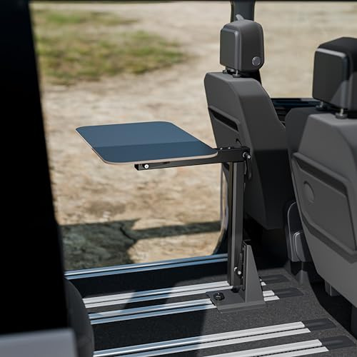 Camptools Tisch für Bodenschiene oder Bodenplatte - klappbar, faltbar und schwenkbar - Büro und Camping im Van - Konsolentisch (VW T5/T6 California)