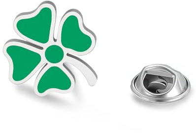 Kleeblatt Brosche für Damen Edelstahl vierblättriges Kleeblatt Zinn Glück irisches Souvenir St. Patricks Day Zubehör