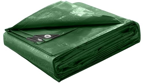 SUMORISE Bâche de Protection 4 x 5 m, 100 g/m²,Bâche de Protection pour Bois extérieur, Meubles de Jardin, Voitures, piscines, Bateaux et Camping,imperméable et indéchirable, avec œillets.