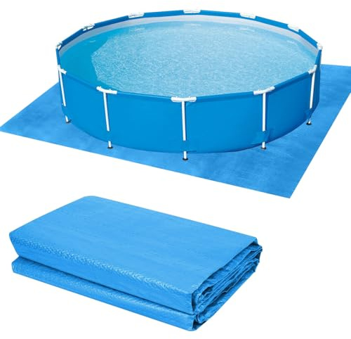 Paño para el Suelo de la Piscina,Tapiz Suelo Piscina,Protector de Suelo para Piscinas Plegable,Alfombra de Protección Azul,para Piscinas Hinchables