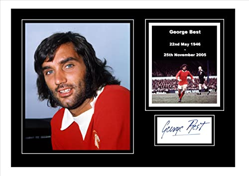 Atemberaubende Qualität George Best Signiert/Autogrammkarte