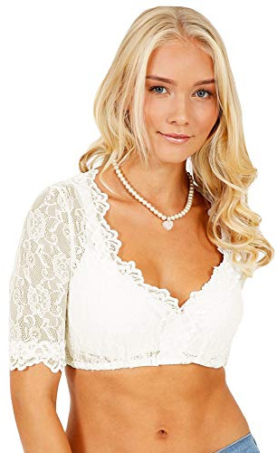 Krüger 20140 Dirndlbluse schwarz Spitze