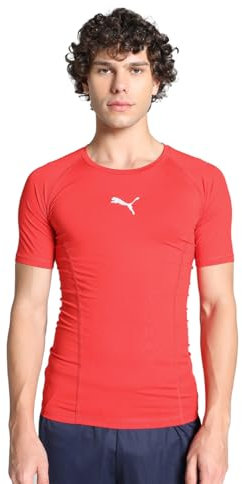 Puma Men's Liga Baselayer Tee Short Sleeve Functional Underwear, Red, Large