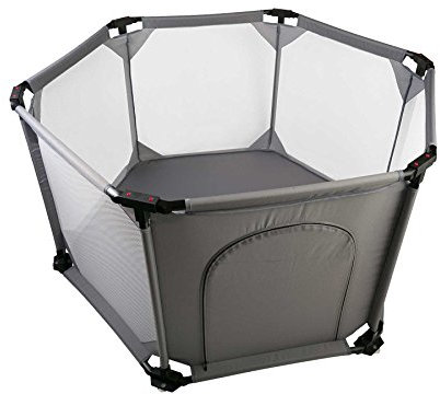Safetots Deluxe Laufgitter aus Stoff (Hexagonal), Grau
