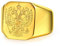 Bishilin Männer Ring Adler, Edelstahl Ringe Gothic Hochglanzpoliert Quadrat Siegelring Herren Ring Gold Freundschaftsringe Größe 57 (18.1)